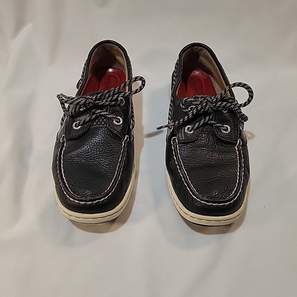 Sperry Top-Sider Women's Leather Black Deck Shoes Sz 8.5M